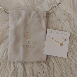 💖FIRM! NWT KENDRA SCOTT MYLAH GOLD SHORT PENDANT NECKLACE WITH DUST BAG